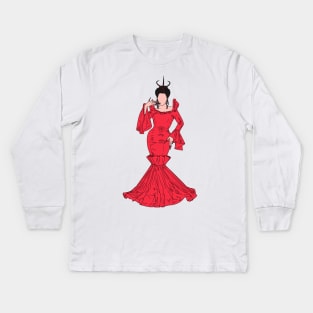 Cherry Valentine Kids Long Sleeve T-Shirt